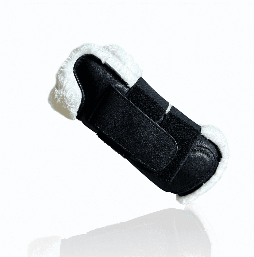 Protections ouvertes fourrure synthétique et cuir